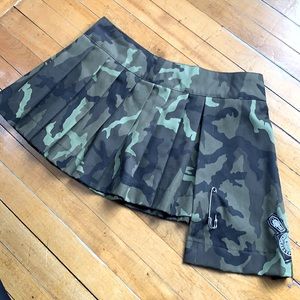 Vintage Playdead Green Camo Mini Kilt, cyber, rave punk skirt NWot size small